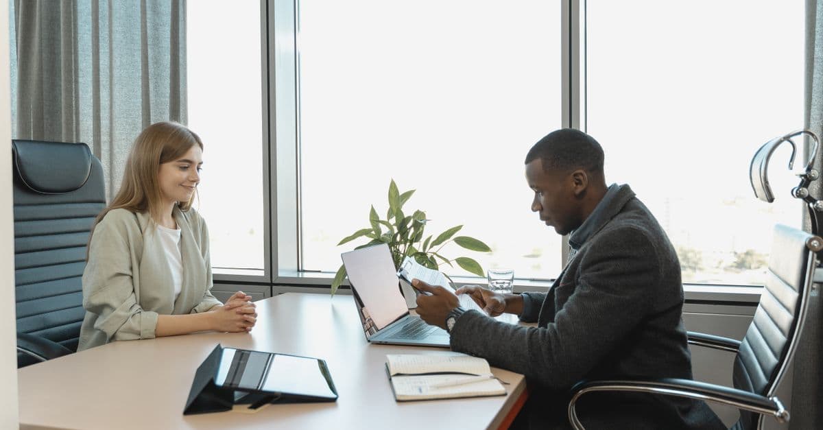 Candidate preparing for a structured behavioral interview at a tech company